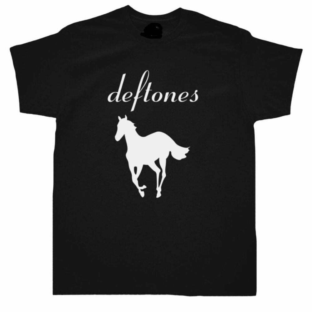 Deftones Black & White Pony T-Shirt Cotton reprint